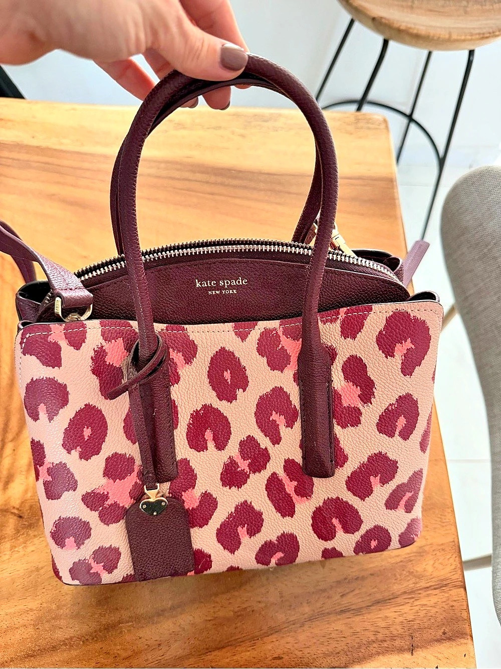 Kate Spade Margaux Leopard Haircalf Medium Satchel